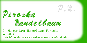 piroska mandelbaum business card